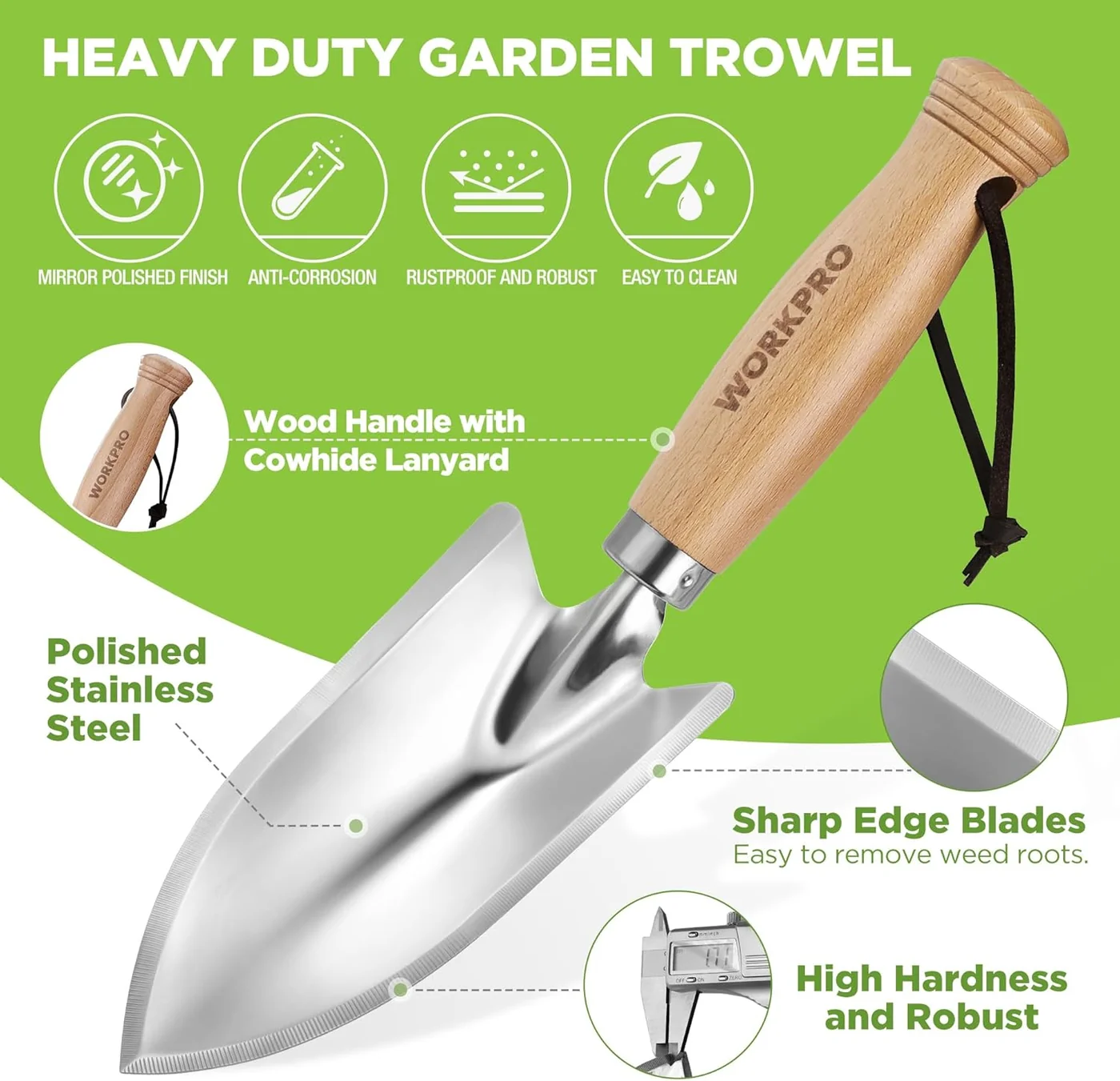 WORKPRO 11-inch stainless-steel hand trowel, product gallery view 3