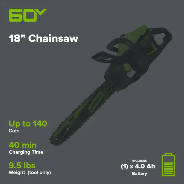 Greenworks CS60L4R3 chainsaw, manufacturer gallery view 2