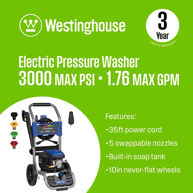 Westinghouse WPX3000e electric pressure washer, product gallery view 2