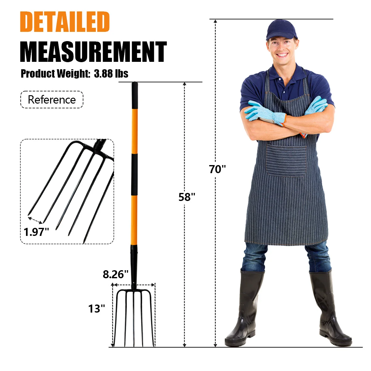 VNIMTI 58-inch five-tine pitchfork, product gallery view 7