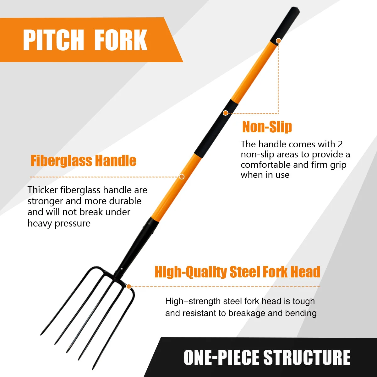 VNIMTI 58-inch five-tine pitchfork, product gallery view 2