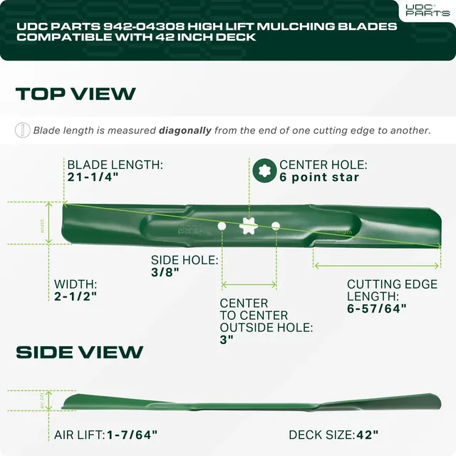 UDC Parts 942-04308 mower blades, two-pack, product gallery view 2