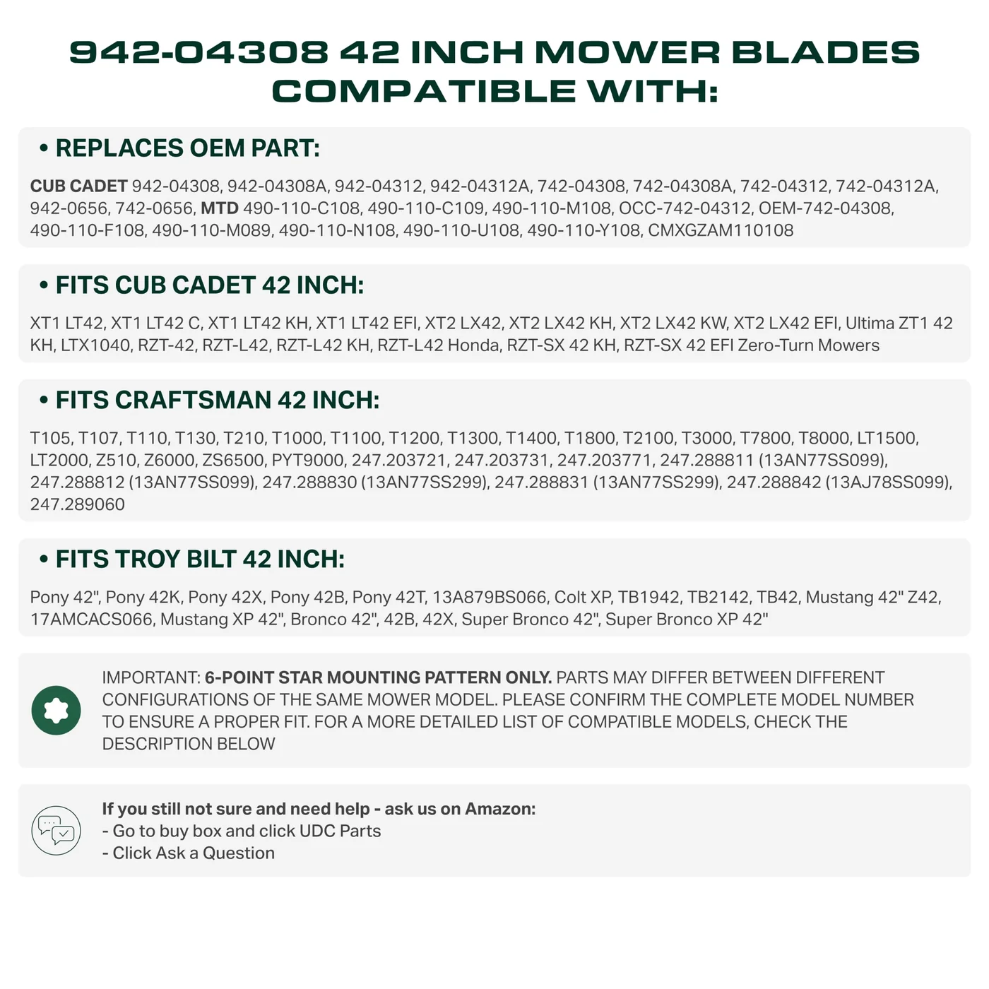 UDC Parts 942-04308 mower blades, two-pack, product gallery view 7