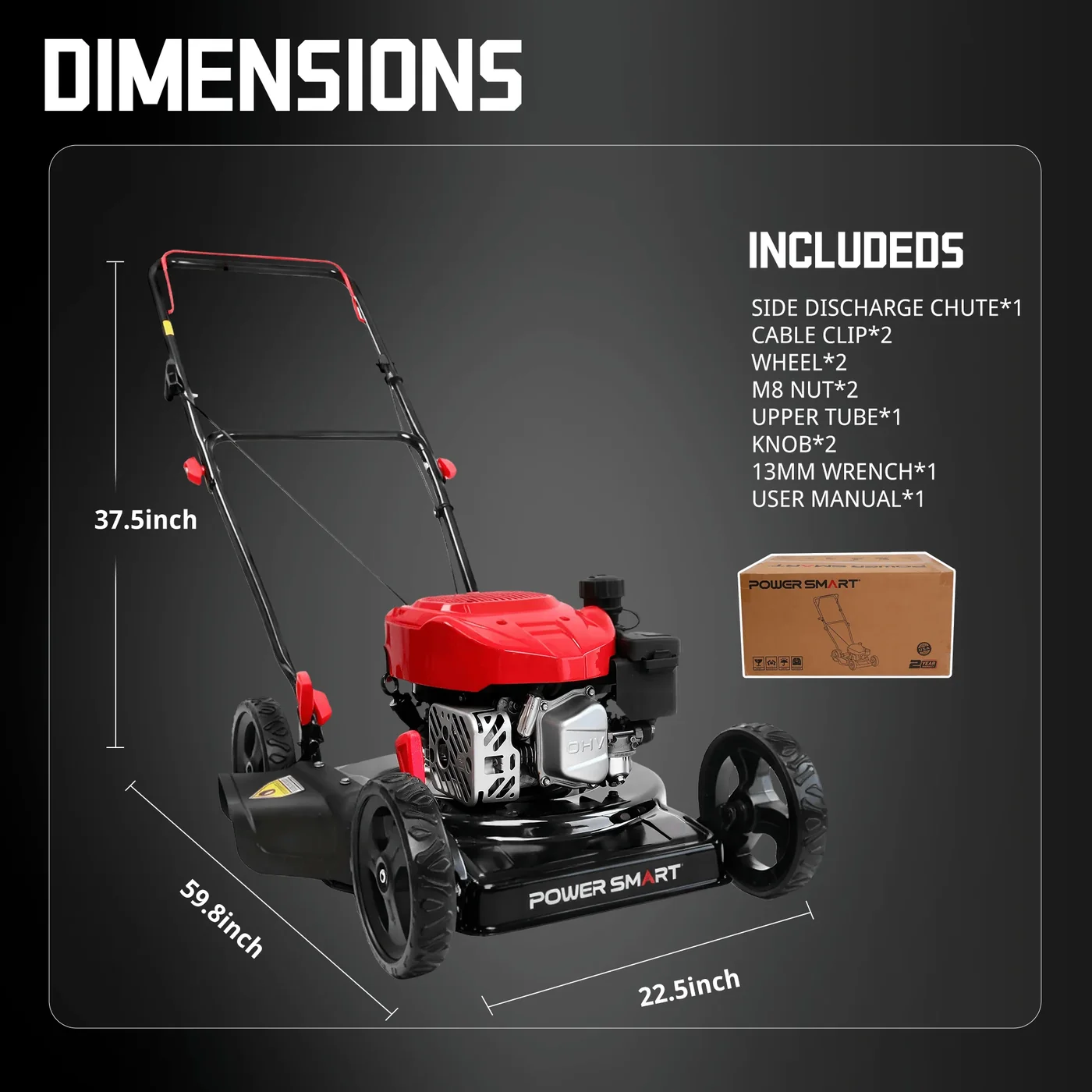 18'' 144cc Gas Push 2-in-1 Lawn Mower DB8618C