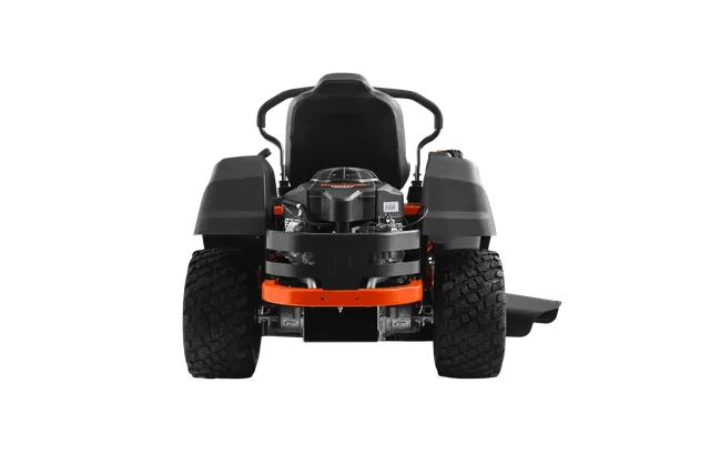 Husqvarna Z242F Special Edition. Front view of a Husqvarna ride-on lawn mower.