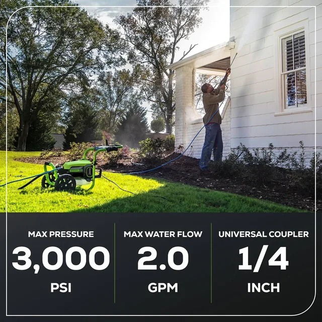 Greenworks 3000 PSI brushless electric pressure washer, product gallery view 4