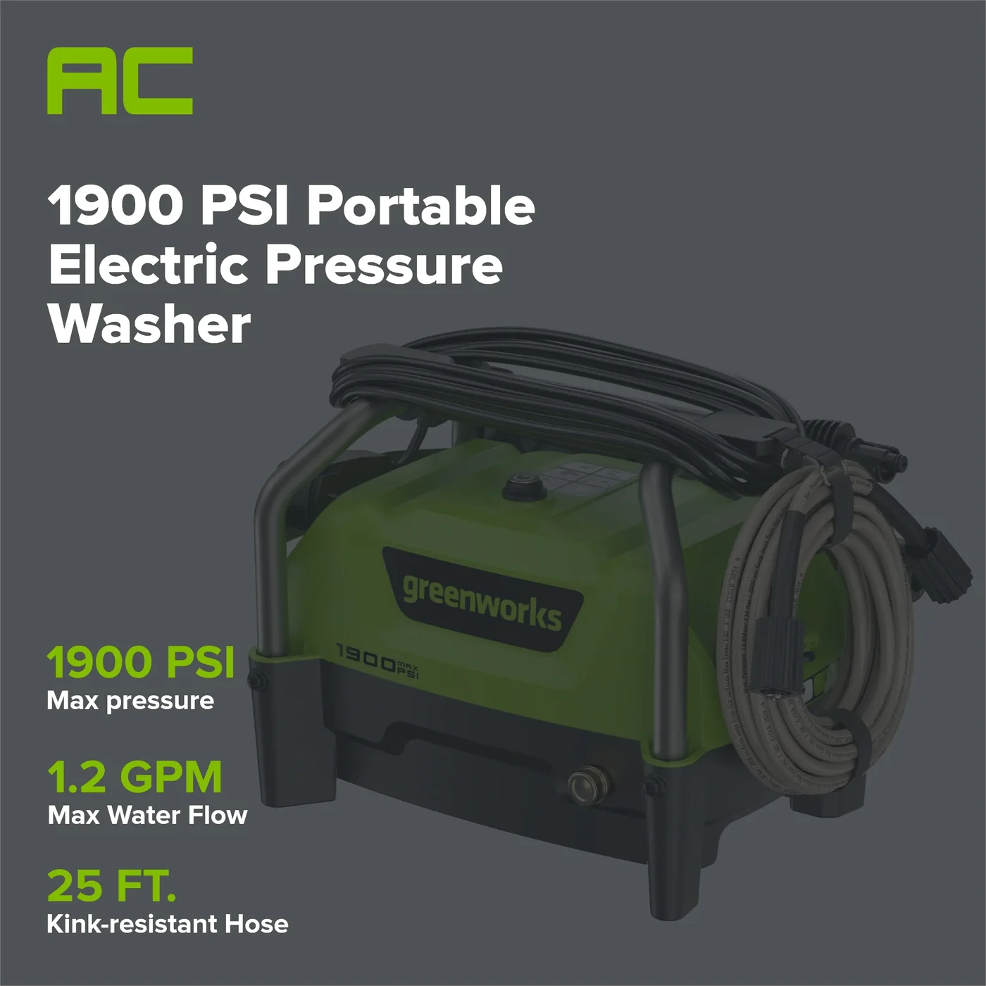 Greenworks GPW1903A pressure washer, manufacturer gallery view 2
