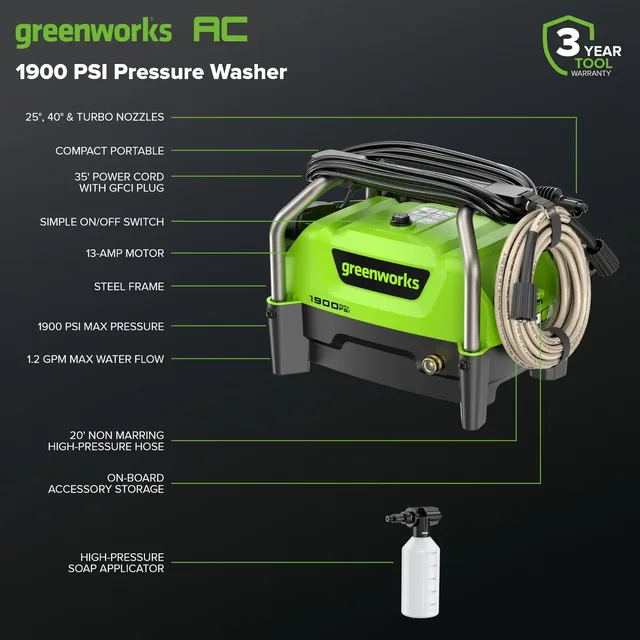 Greenworks GPW1903A pressure washer, manufacturer gallery view 3
