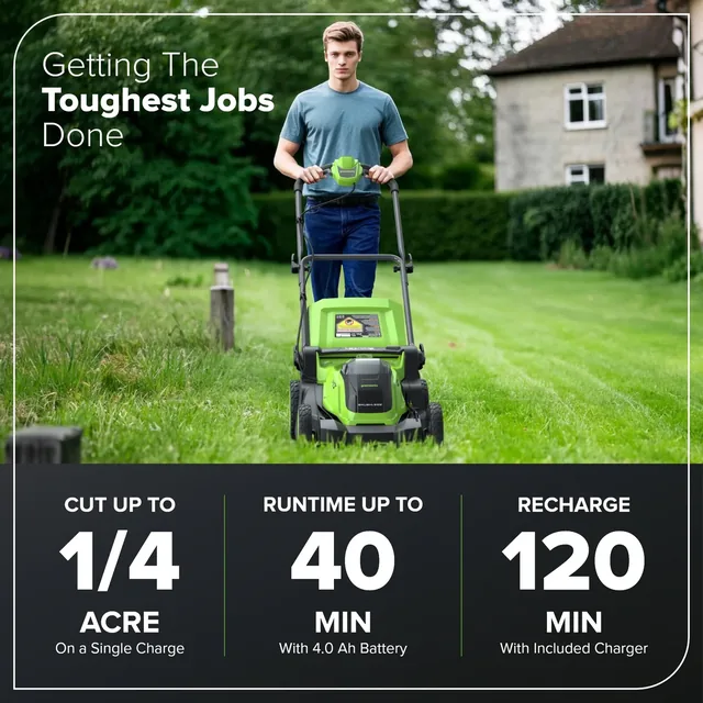Greenworks MO40L413-00 mower, manufacturer gallery view 4