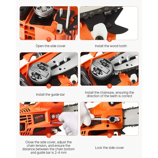VEVOR 25.4cc 12-inch gas chainsaw, product gallery view 6