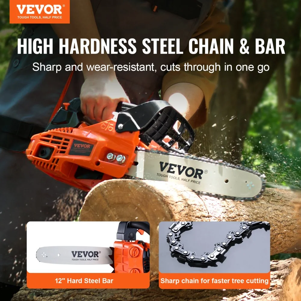 VEVOR 25.4cc 12-inch gas chainsaw, product gallery view 2