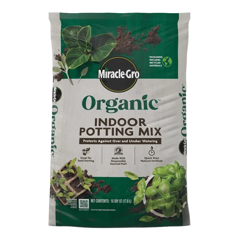 Miracle-Gro Organic Indoor Potting Mix, 16 quart, product view 1