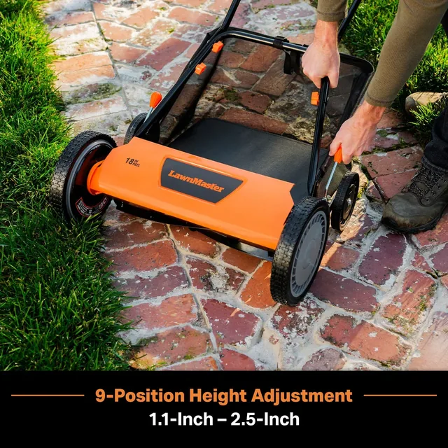 LawnMaster LMRM1801 18-inch 5-blade reel mower, product gallery view 3