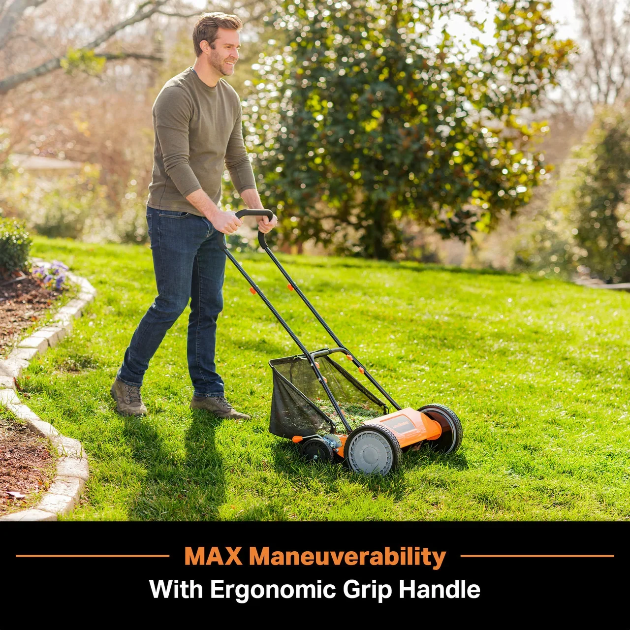 LawnMaster LMRM1801 18-inch 5-blade reel mower, product gallery view 4