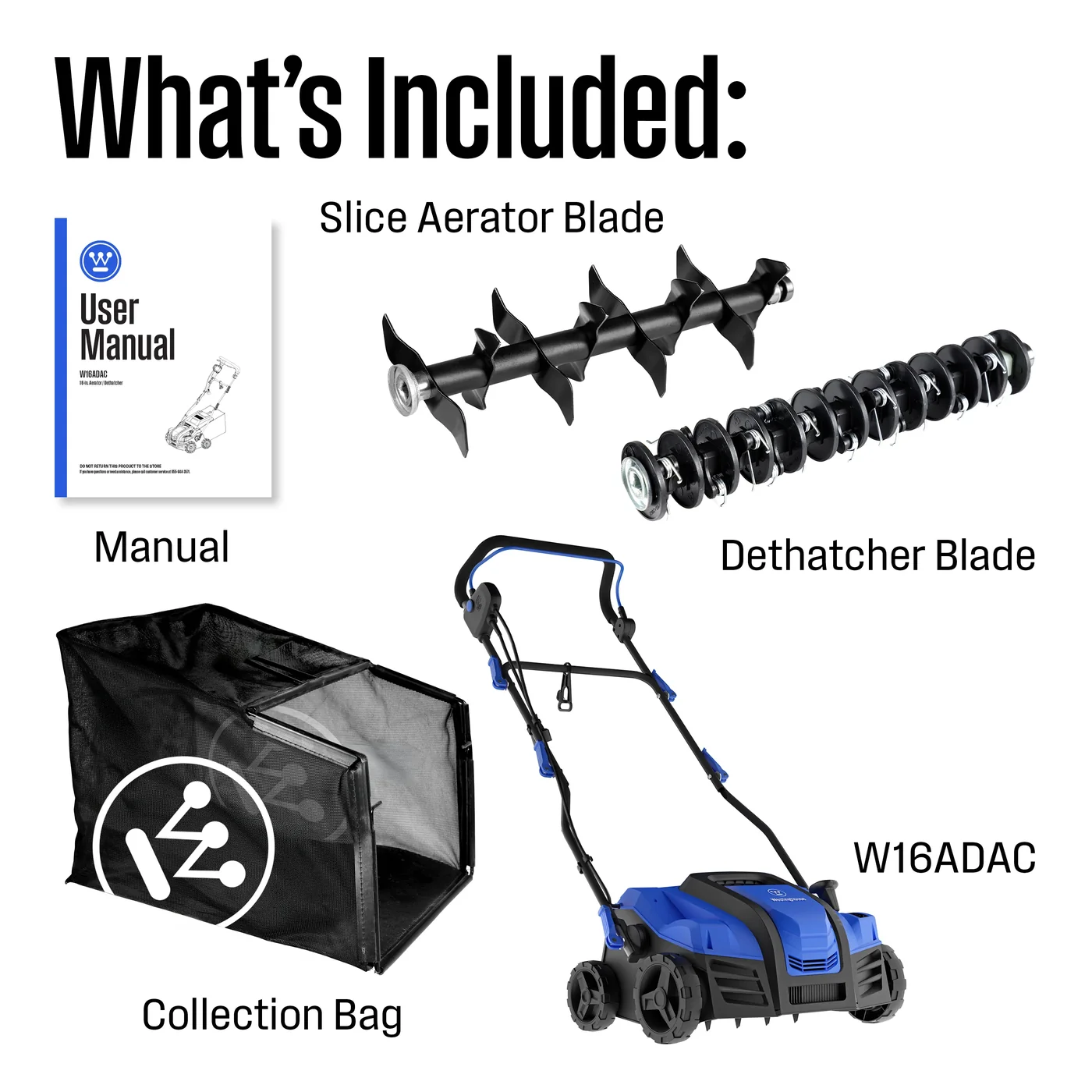 Westinghouse W16ADAC 16-inch aerator/dethatcher, product gallery view 6