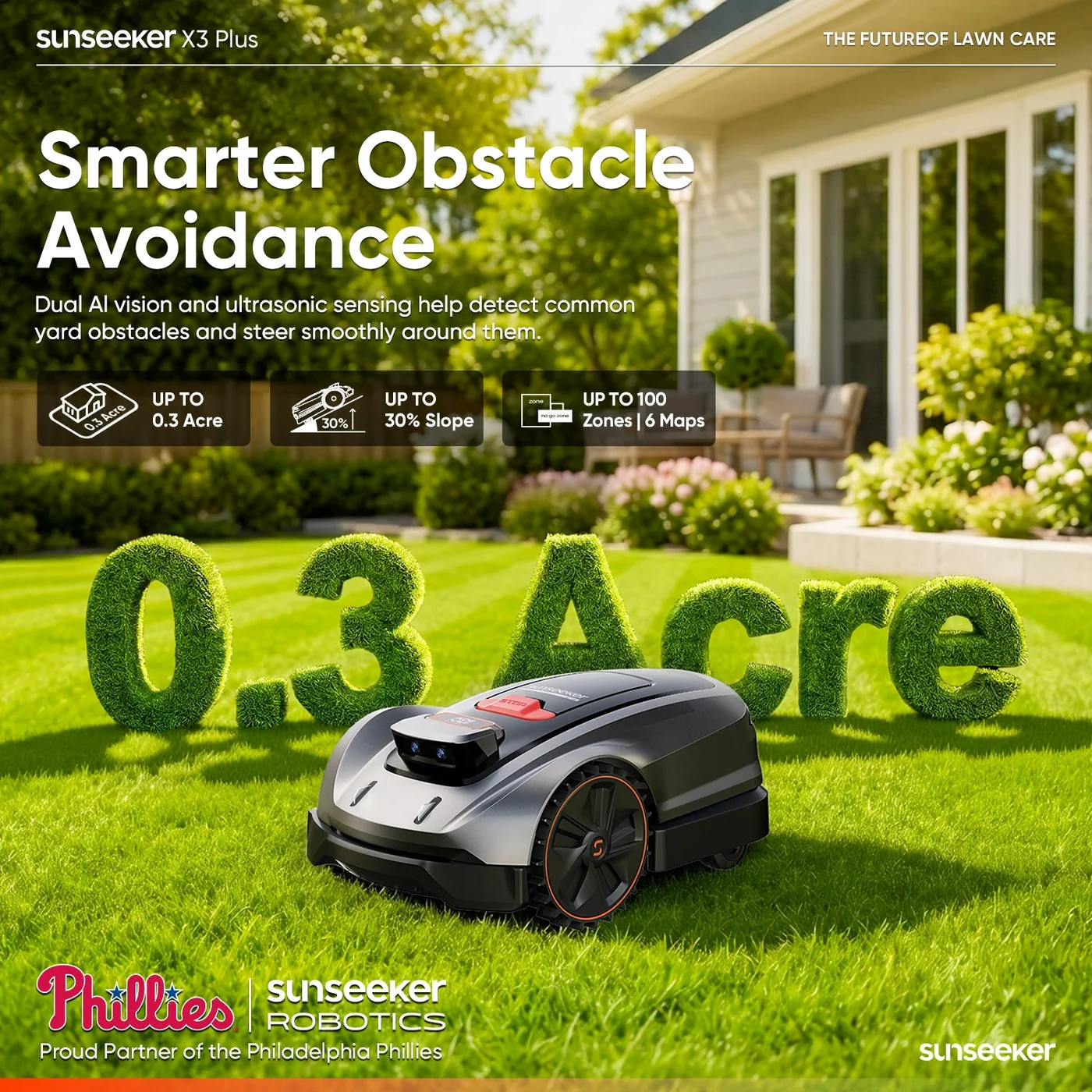 Sunseeker X3 Plus robotic mower, product gallery view 2
