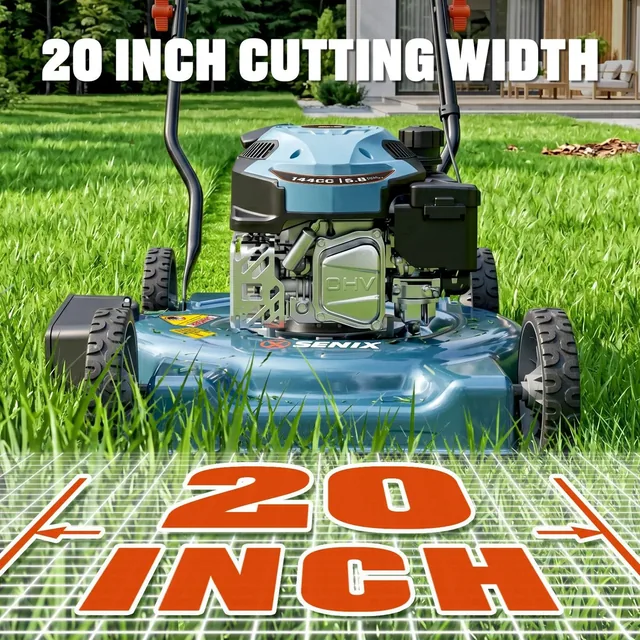 SENIX LSPG-L4 20-inch 144cc gas push mower, gallery view 4