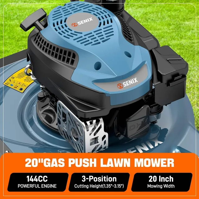 SENIX LSPG-L4 20-inch 144cc gas push mower, gallery view 5