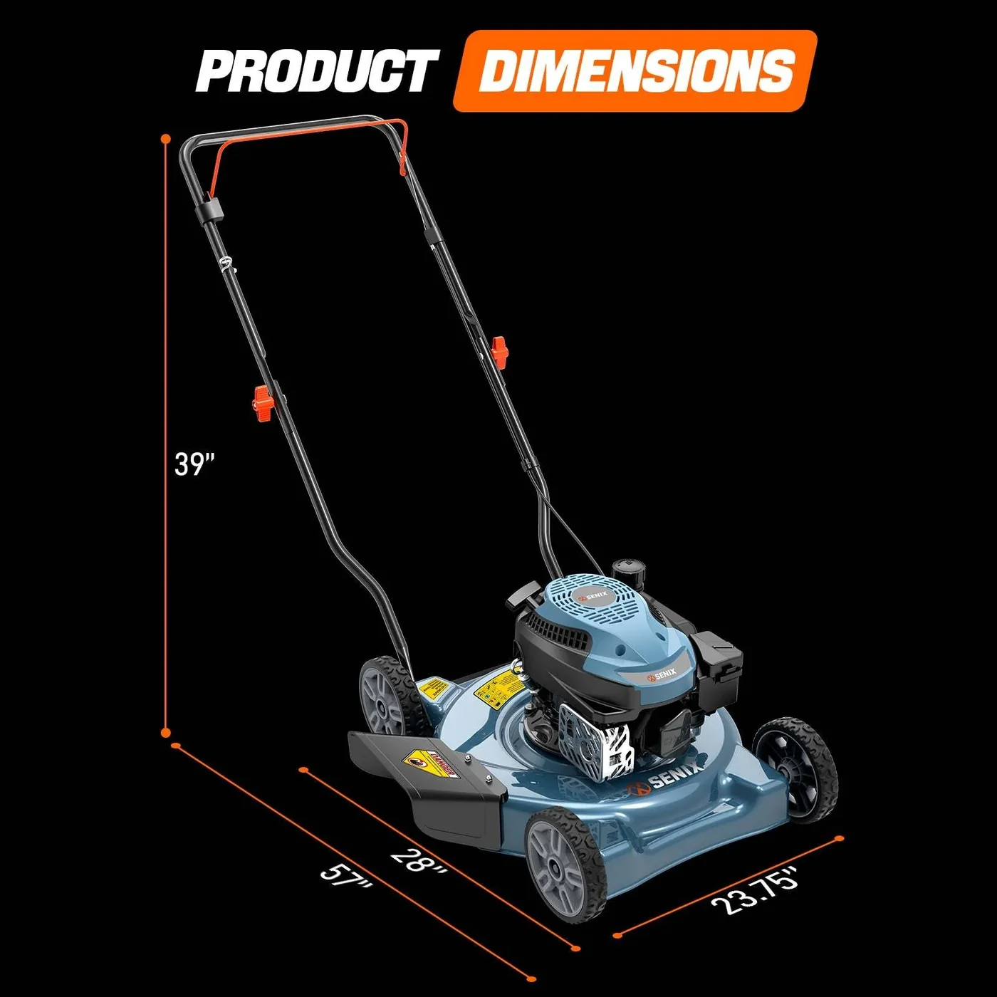 SENIX LSPG-L4 20-inch 144cc gas push mower, gallery view 2