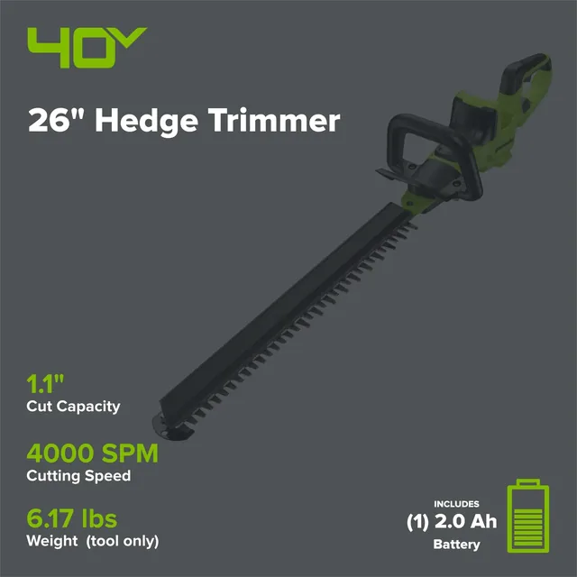 Greenworks HT40L210-00 hedge trimmer, manufacturer gallery view 2