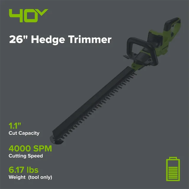 Greenworks HT40L01-00 hedge trimmer, manufacturer gallery view 2
