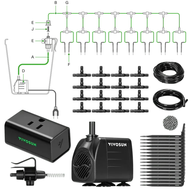 VIVOSUN FlexFeed A10 sixteen-emitter watering kit, product view 1