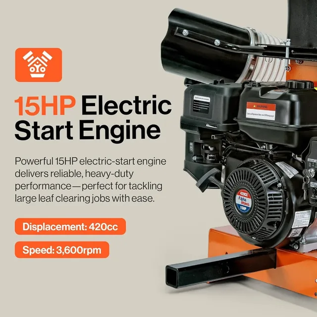 SuperHandy GUO143 15HP truck-loader leaf vacuum, product gallery view 2