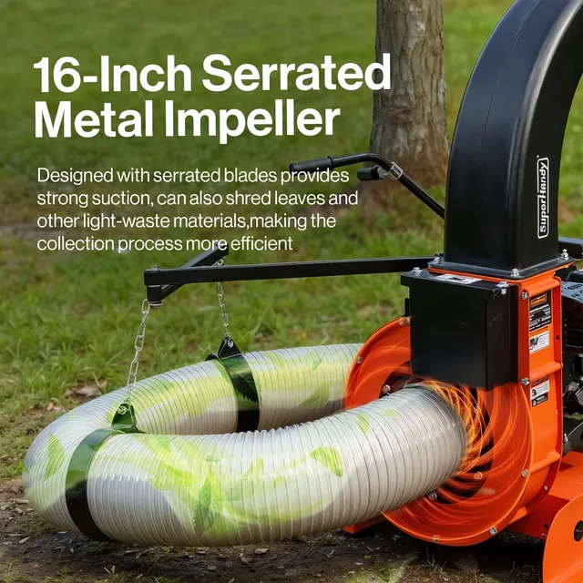 SuperHandy GUO143 15HP truck-loader leaf vacuum, product gallery view 7