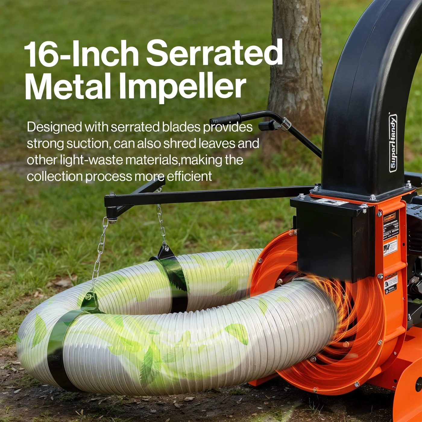 SuperHandy GUO143 15HP truck-loader leaf vacuum, product gallery view 7