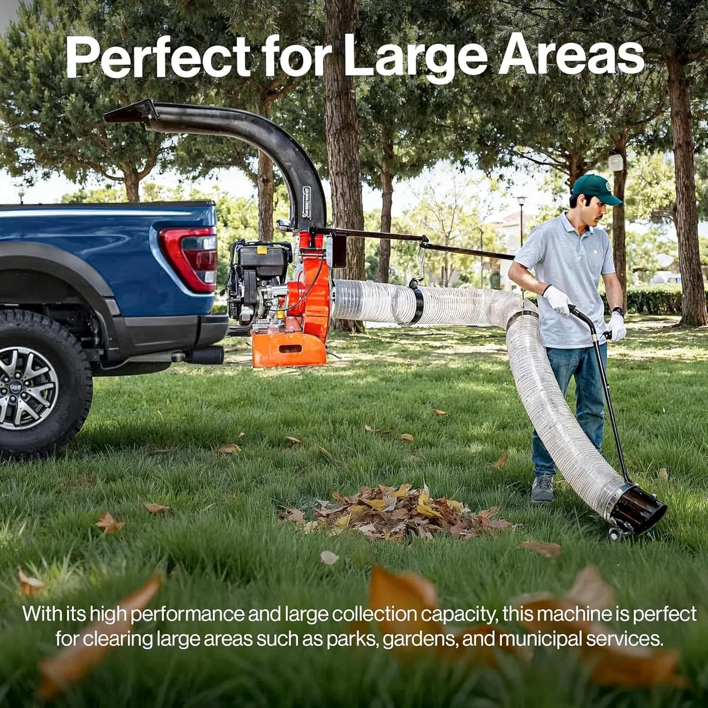 SuperHandy GUO143 15HP truck-loader leaf vacuum, product gallery view 6