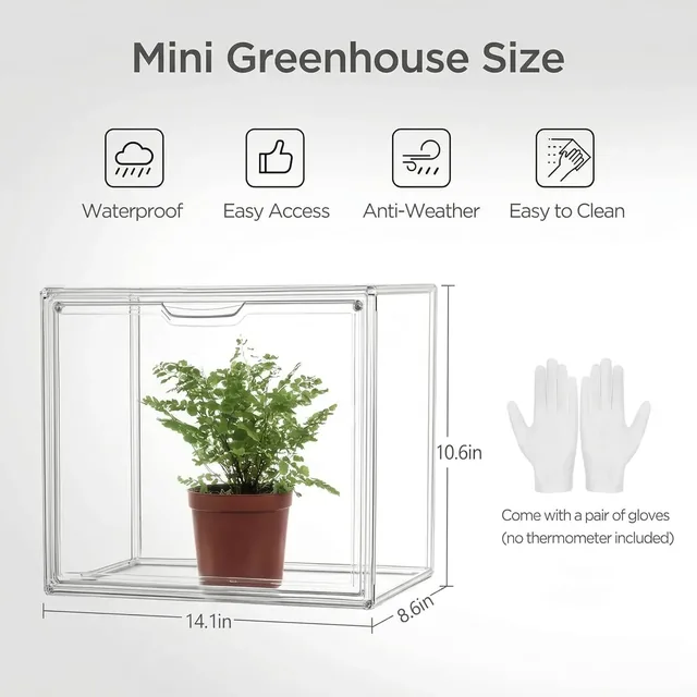 HBlife 14.1 × 8.6 × 10.6-inch mini greenhouse, one pack, product view 3