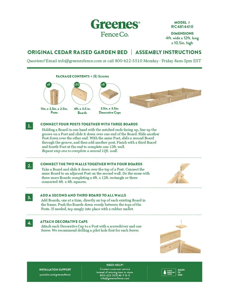 Greenes Fence RC4814410 cedar raised bed manufacturer product view 3