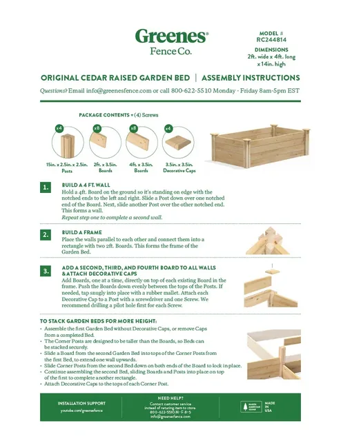 Greenes Fence RC244814 cedar raised bed manufacturer product view 3