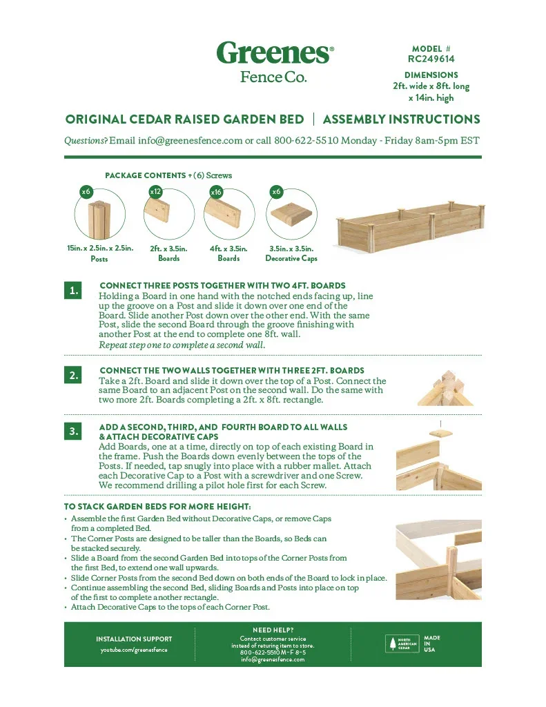 Greenes Fence RC249614 cedar raised bed manufacturer product view 3