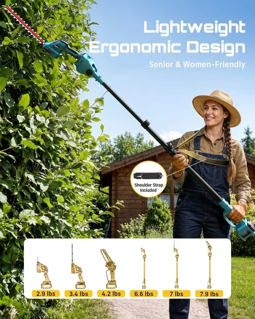 SEESII 6-in-1 pole saw and hedge trimmer kit, product gallery view 8