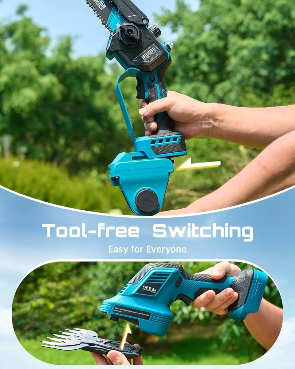 SEESII 6-in-1 pole saw and hedge trimmer kit, product gallery view 7