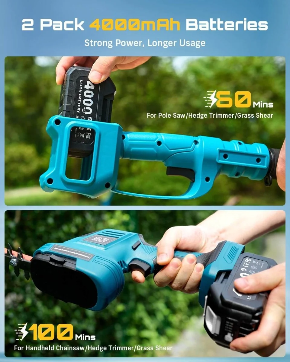 SEESII 6-in-1 pole saw and hedge trimmer kit, product gallery view 5