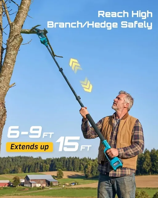 SEESII 6-in-1 pole saw and hedge trimmer kit, product gallery view 3