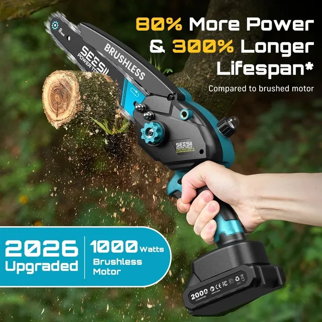 SEESII 6- and 8-inch brushless mini chainsaw kit, product gallery view 4