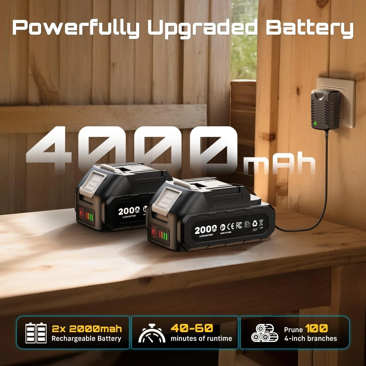 SEESII 6- and 8-inch brushless mini chainsaw kit, product gallery view 5
