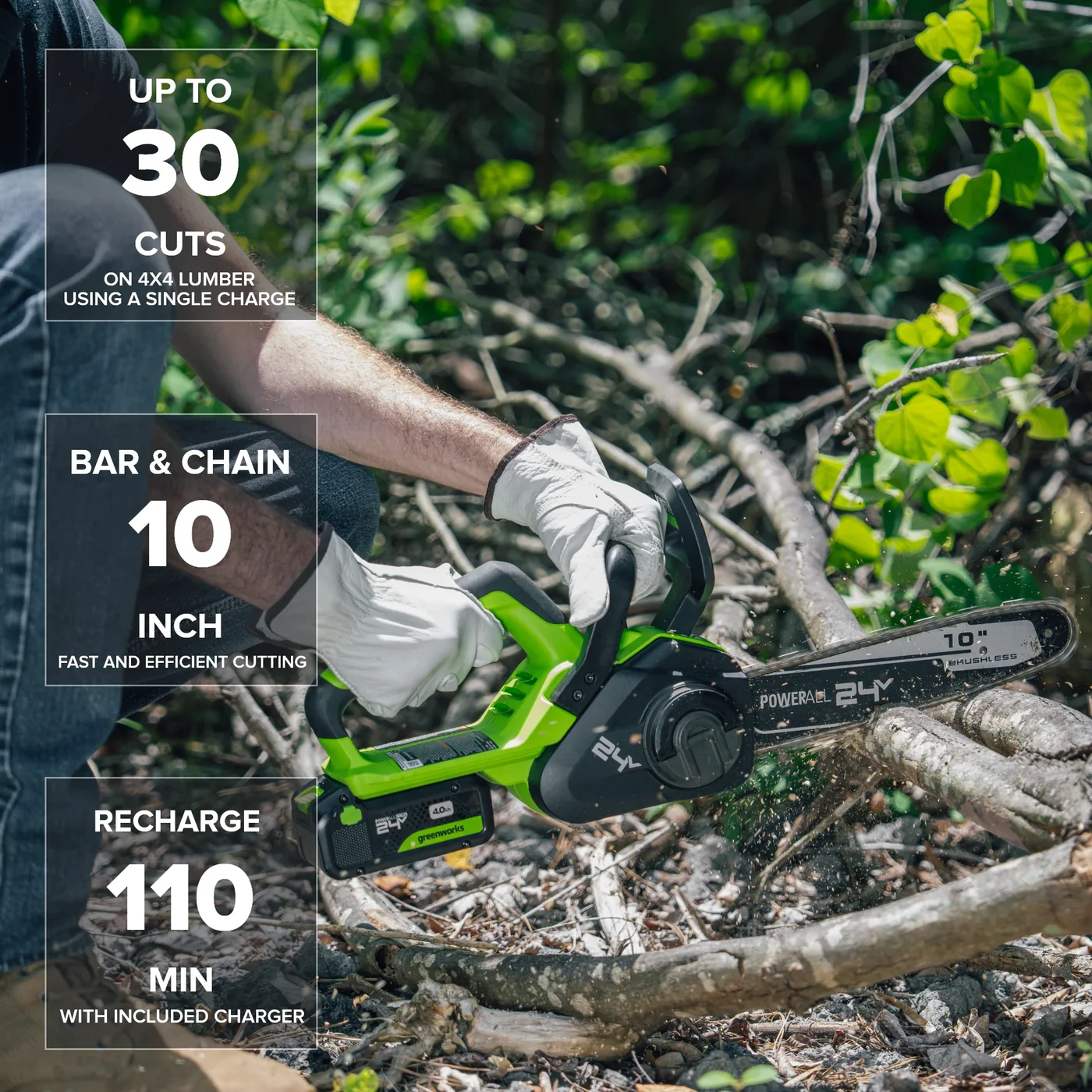 Greenworks CS2532GA2 chainsaw, manufacturer gallery view 3