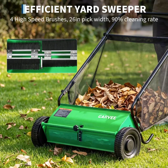 Garvee 26-inch push lawn sweeper, product gallery view 4
