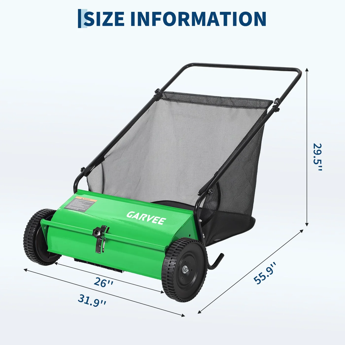Garvee 26-inch push lawn sweeper, product gallery view 2
