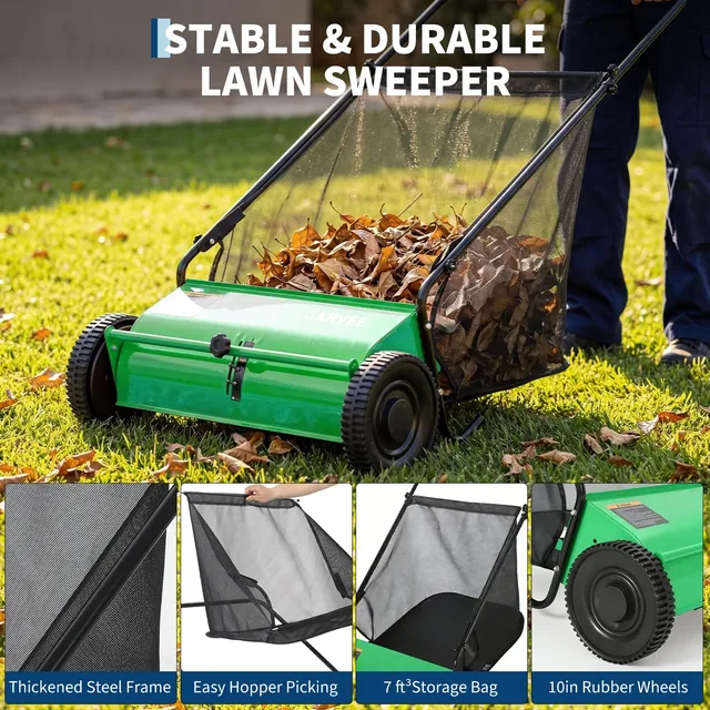 Garvee 26-inch push lawn sweeper, product gallery view 7