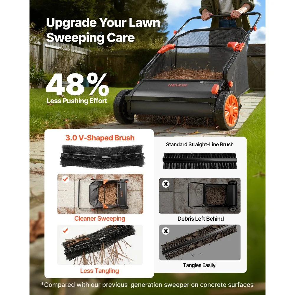 VEVOR 30-inch push lawn sweeper, product gallery view 3