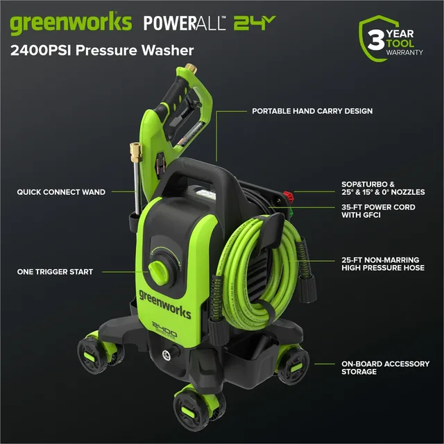 Greenworks GPW2400 pressure washer, manufacturer gallery view 3
