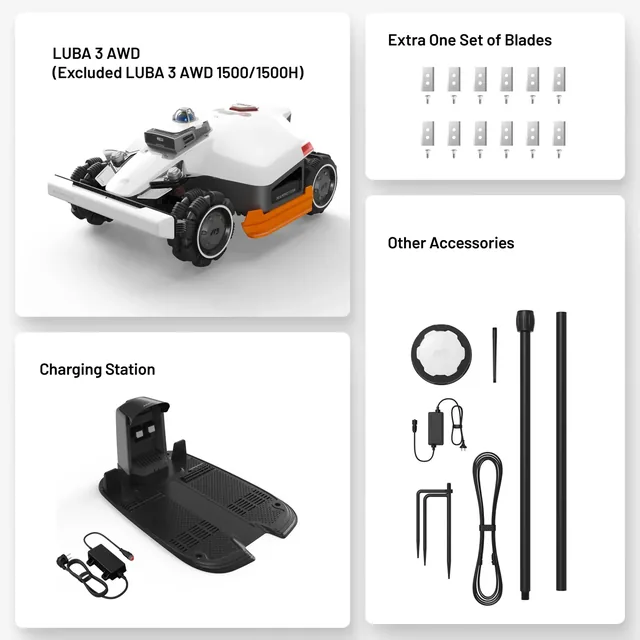 Mammotion LUBA 3 AWD 3000 robotic mower bundle, product gallery view 8