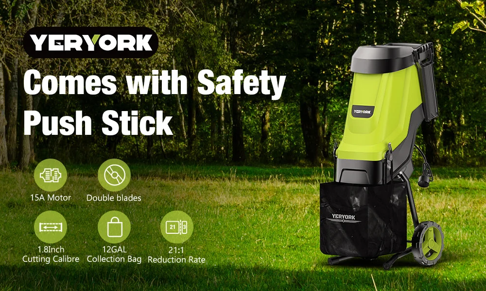 Yeryork 15-amp electric wood chipper, product gallery view 1